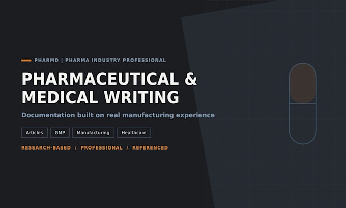 write medical, pharmaceutical and gmp content as a pharmacist