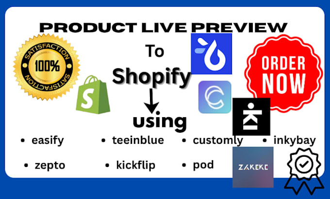 setup product live preview easify teeinblue customly inkybay zepto kickflip pod