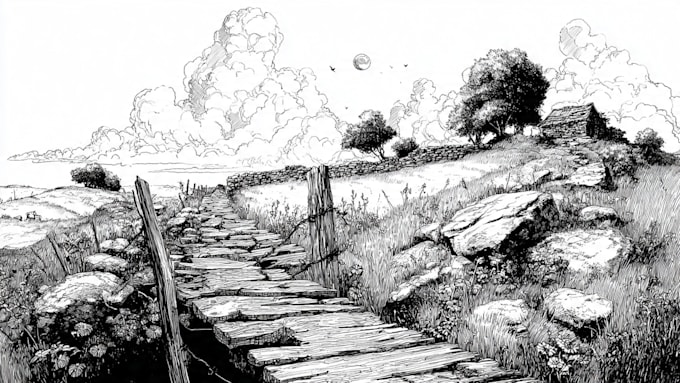 draw black and white sketch