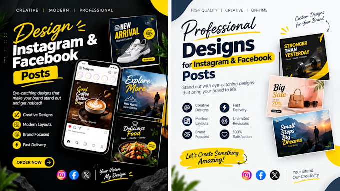 design professional instagram and facebook posts