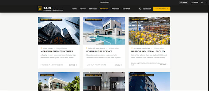 create a modern professional website