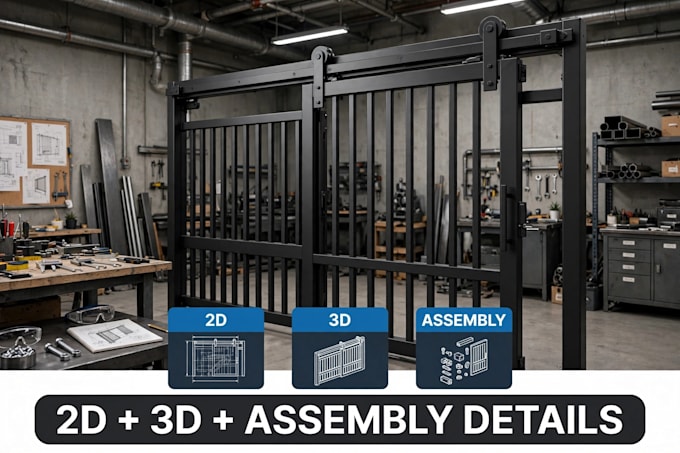 do fabrication drawing for gate fence with cutting list