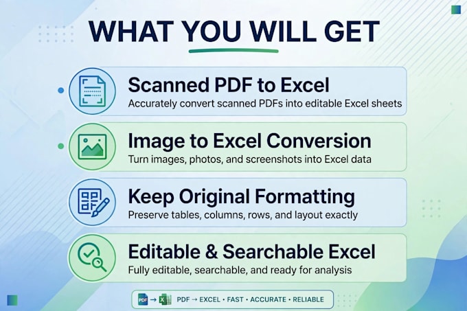 convert scanned pdf, image to editable excel spreadsheet