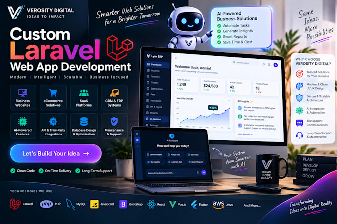 develop a scalable custom laravel web app for your business