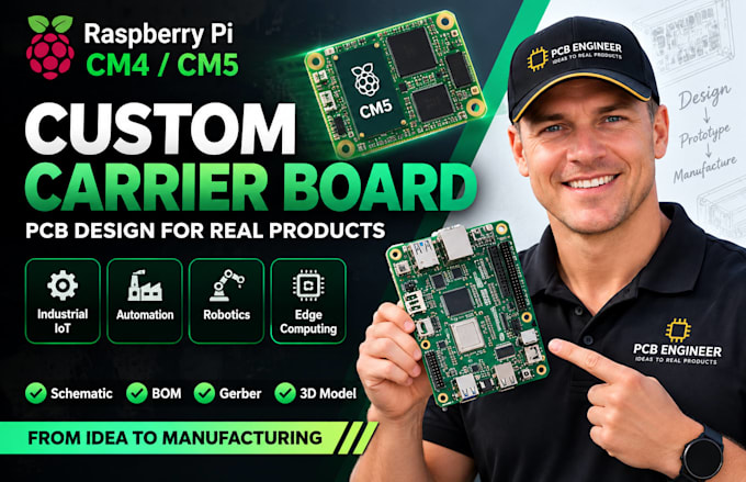 raspberry pi, cm4, cm5, iot carrier pcb design