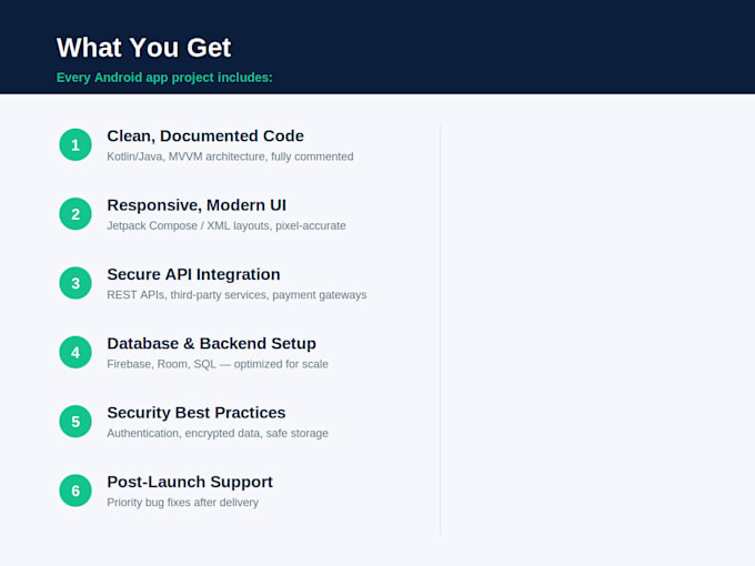 develop a secure native android app with backend and API