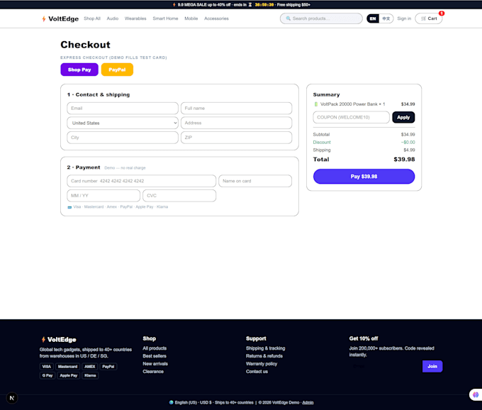 build a custom ecommerce store with payment and admin panel