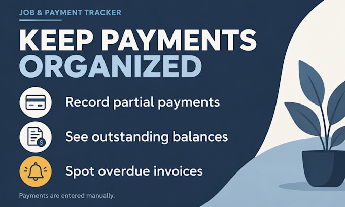 customize an excel job and payment tracker