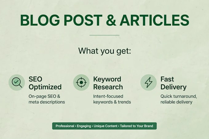 write blog post article and product description