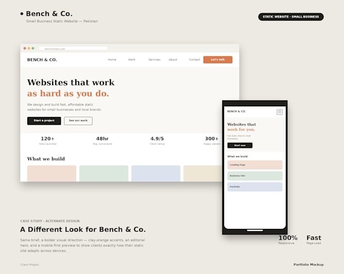 responsive static website for your small business