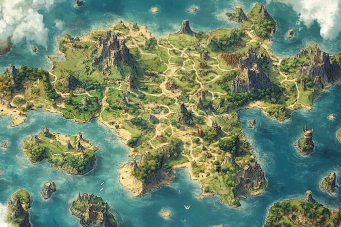 do fantasy map illustration