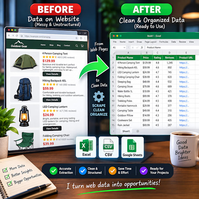 do web scraping, data extraction