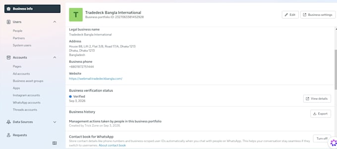 provied verified bm ads account