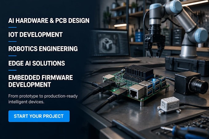 ai hardware pcb design, iot, robotics, edge ai and embedded firmware development
