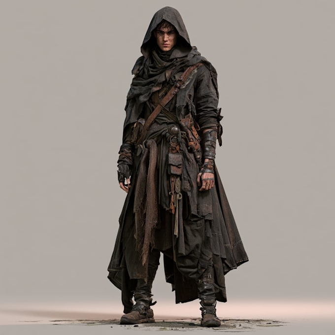 design custom dark fantasy characters and warrior concept art