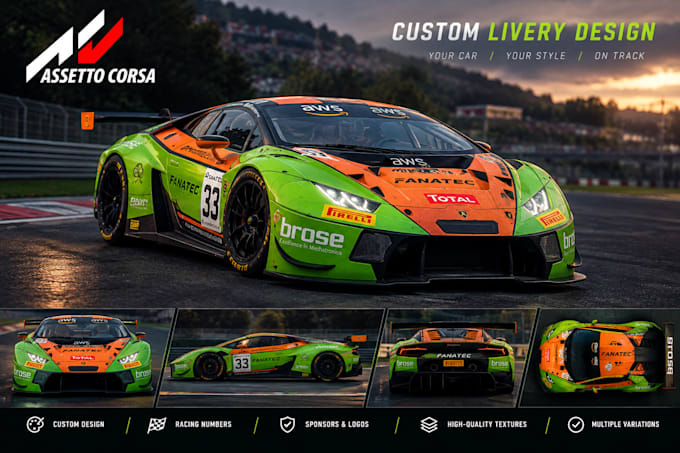 create custom assetto corsa livery design and racing skins