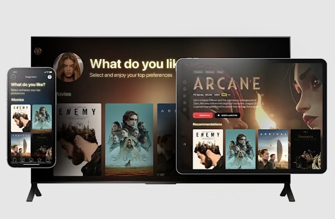 smart tv app, live tv app, UI design with admin panel