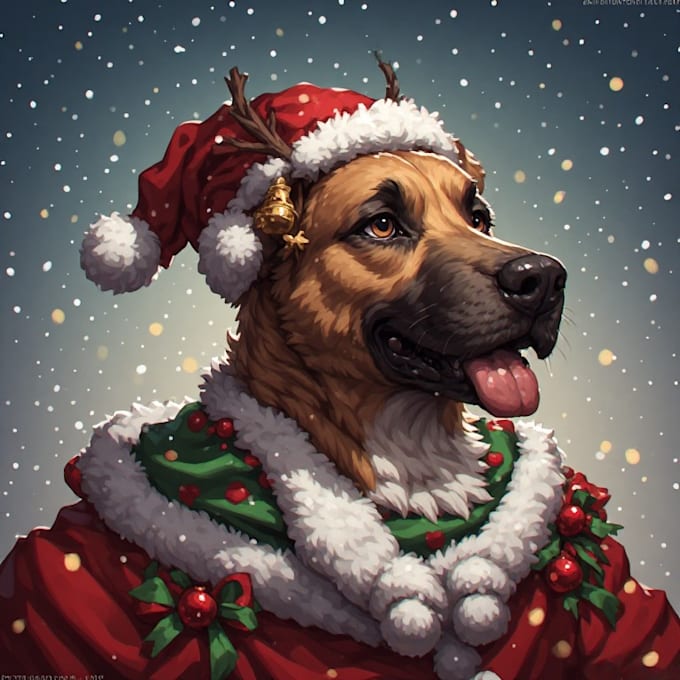 draw your christmas pet portrait