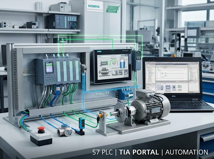 program siemens s7 plc hmi scada tia portal modbus profnet automation