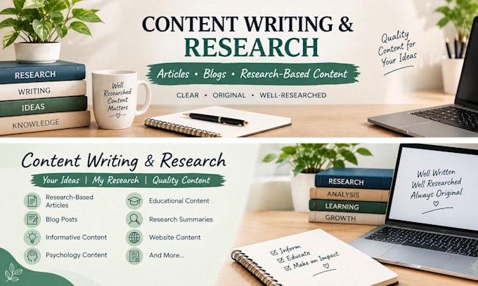 well researched articles, blogs, and academic content