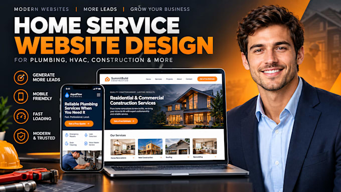 build squarespace website for plumbing, construction, or service business