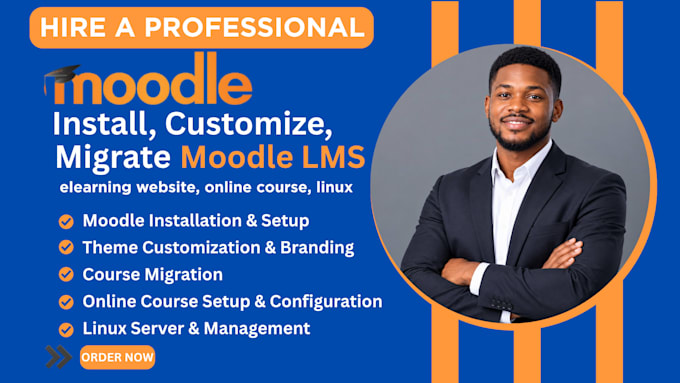 install, customize, migrate moodle lms, elearning website, online course, linux