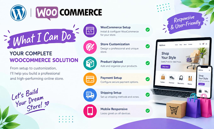 create and customize a professional woocommerce online store