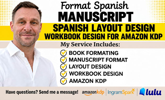 format spanish manuscript, spanish layout design, workbook design for amazon kdp