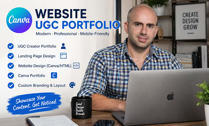 do canva website ugc portfolio, html website canva landing page canva portfolio