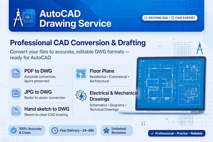 convert pdf, jpg, image, sketch to autocad dwg file