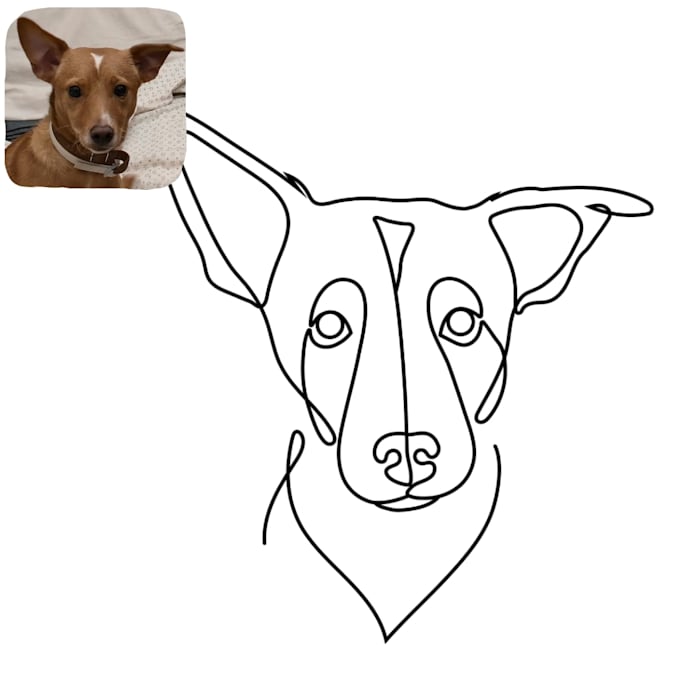 create custom pet portrait artist continuous line art