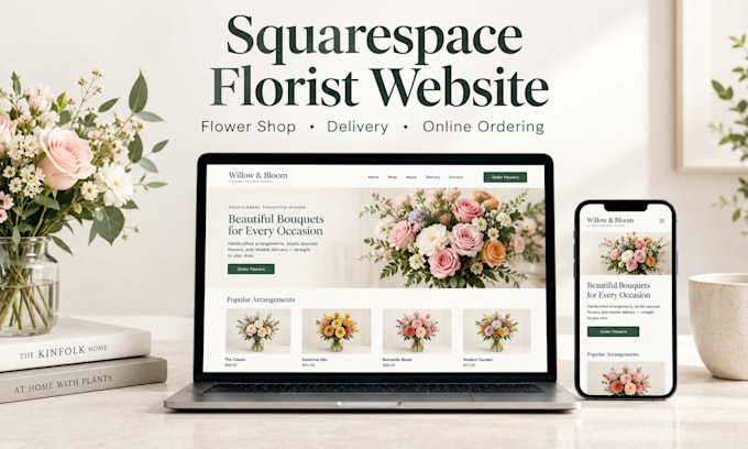 design or redesign squarespace florist website for flower shops and delivery