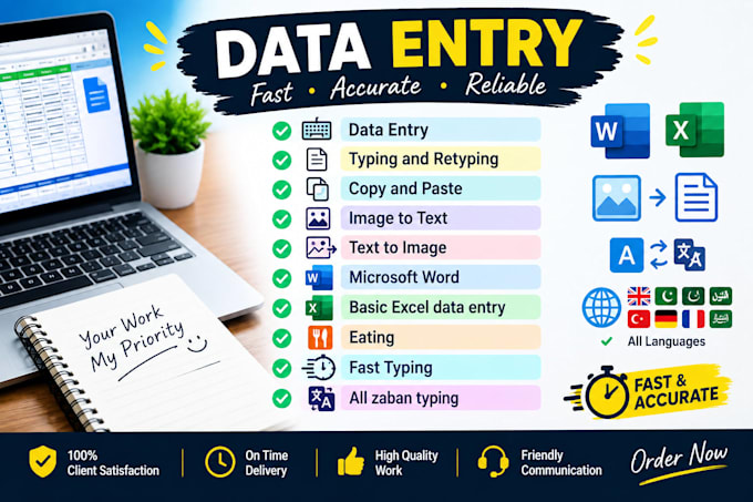 do data entry typing copy paste image to text and word excel