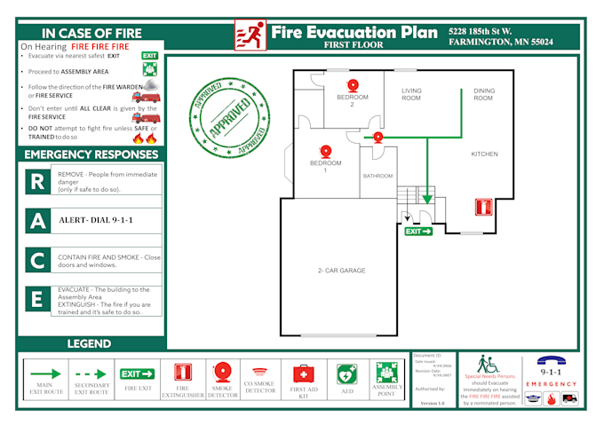 create custom evacuation plan,diagram,map