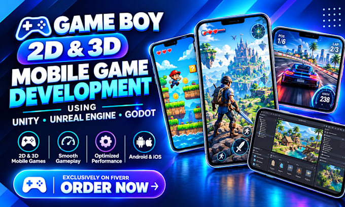 do game boy 2d 3d mobile game with unity unreal engine godot game development
