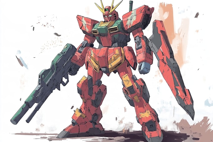 make illustration and concept mecha, gundam, and robot