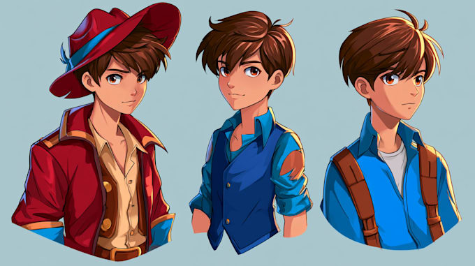 create an original anime cartoon character design