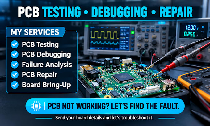 do pcb testing, debugging, failure analysis, repair and board bring up services