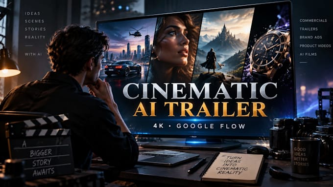 cinematic commercial 4k artificial intelligence movie trailer with google flow
