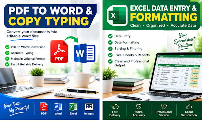 do accurate data entry and copy typing