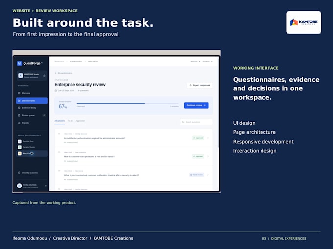 build a responsive web app or saas interface prototype