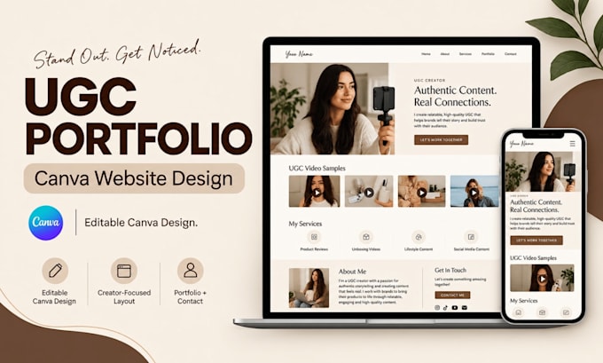 design a ugc portfolio website in canva
