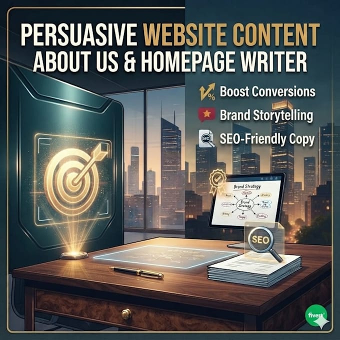 write persuasive website content, homepage, and about us page
