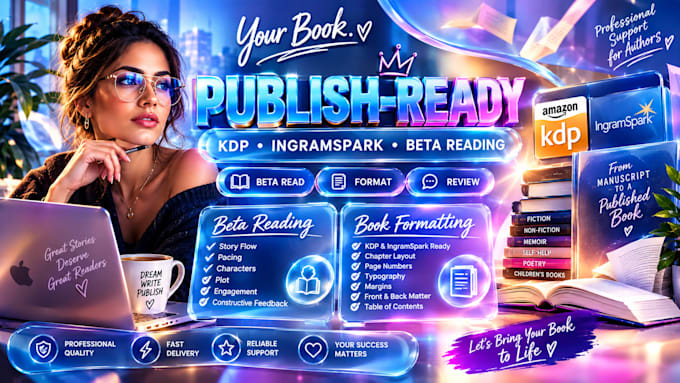beta read and format your romance book for KDP and ingramspark