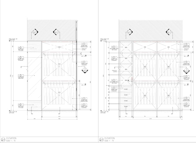 draft millwork carpentry detailed technical shop drawings