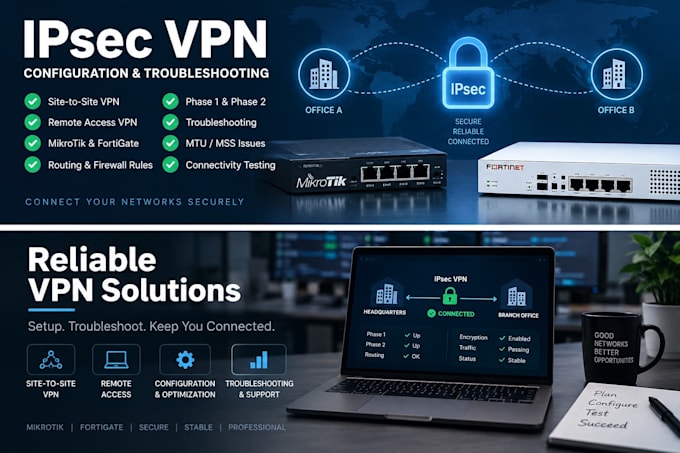 configure and troubleshoot ipsec VPN tunnels