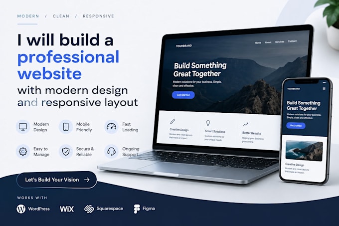 build a professional website with modern design and responsive layout