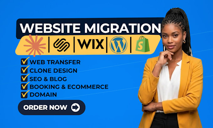 migrate transfer claude or HTML website to squarespace wix wordpress shopify