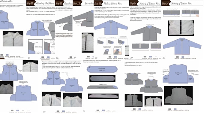 create a sewing instruction step by step