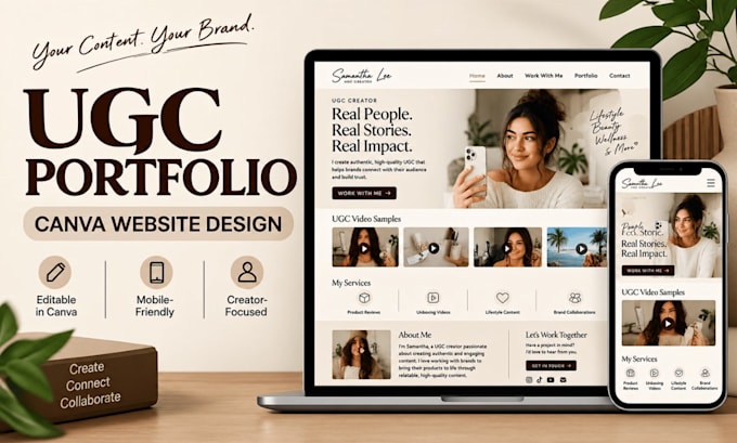design a ugc portfolio website in canva